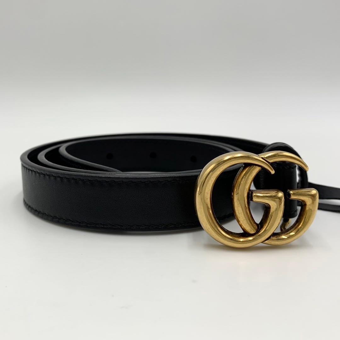 付属品付き・未使用に近い GUCCI グッチ ベルト マーモント ダブルG