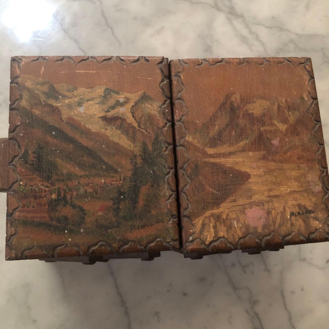 フランス　アンティーク　ヴィンテージ　ソーイングボックス　裁縫箱　木箱