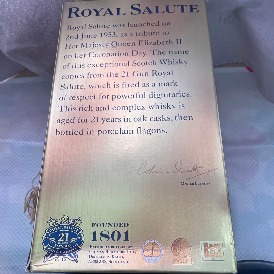 【旧ボトル】 容量”1LITRE ” ロイヤルサルート 21年　ウィスキー