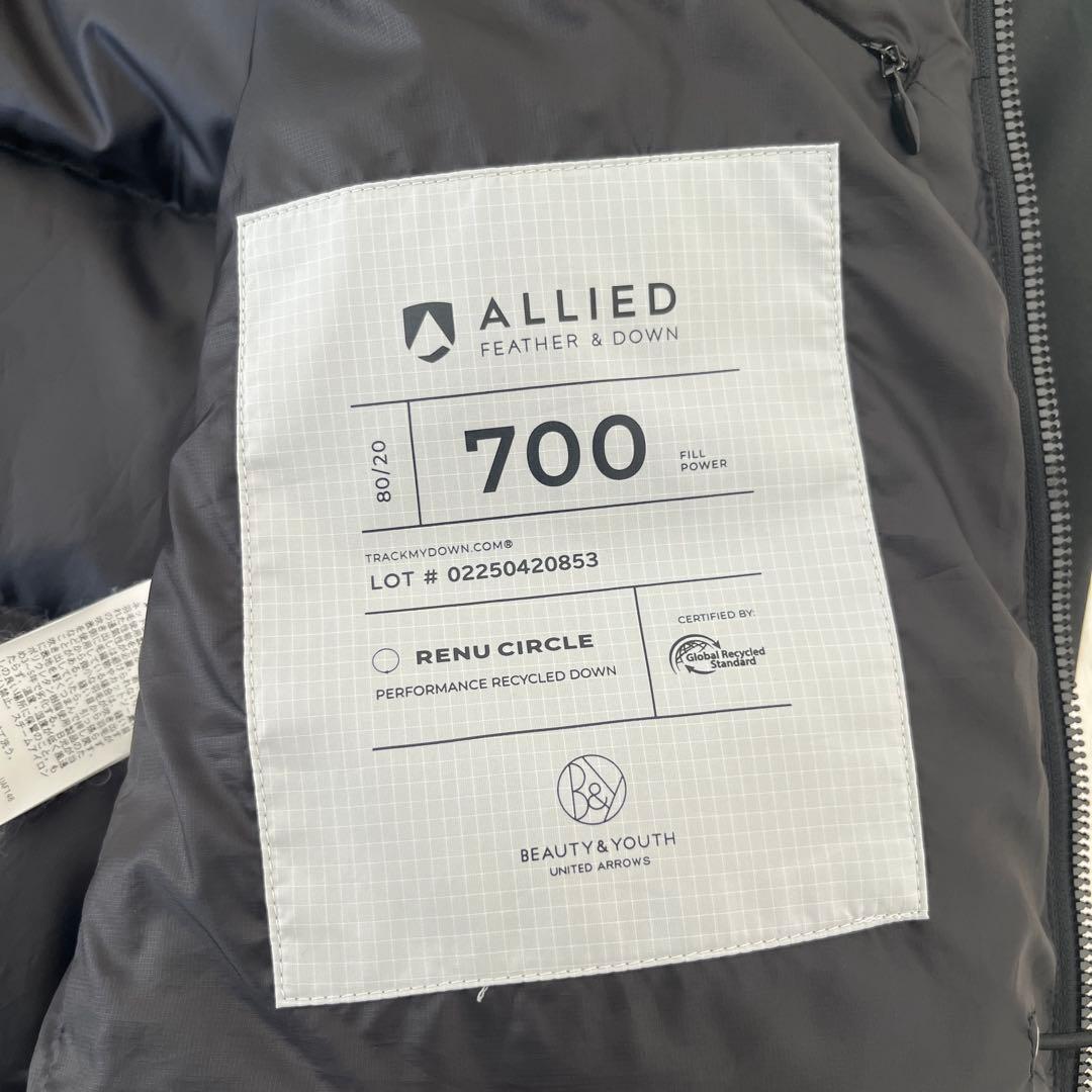 新品タグ付き【BEAUTY&YOUTH】小松マテーレダウンジャケット ブラックL