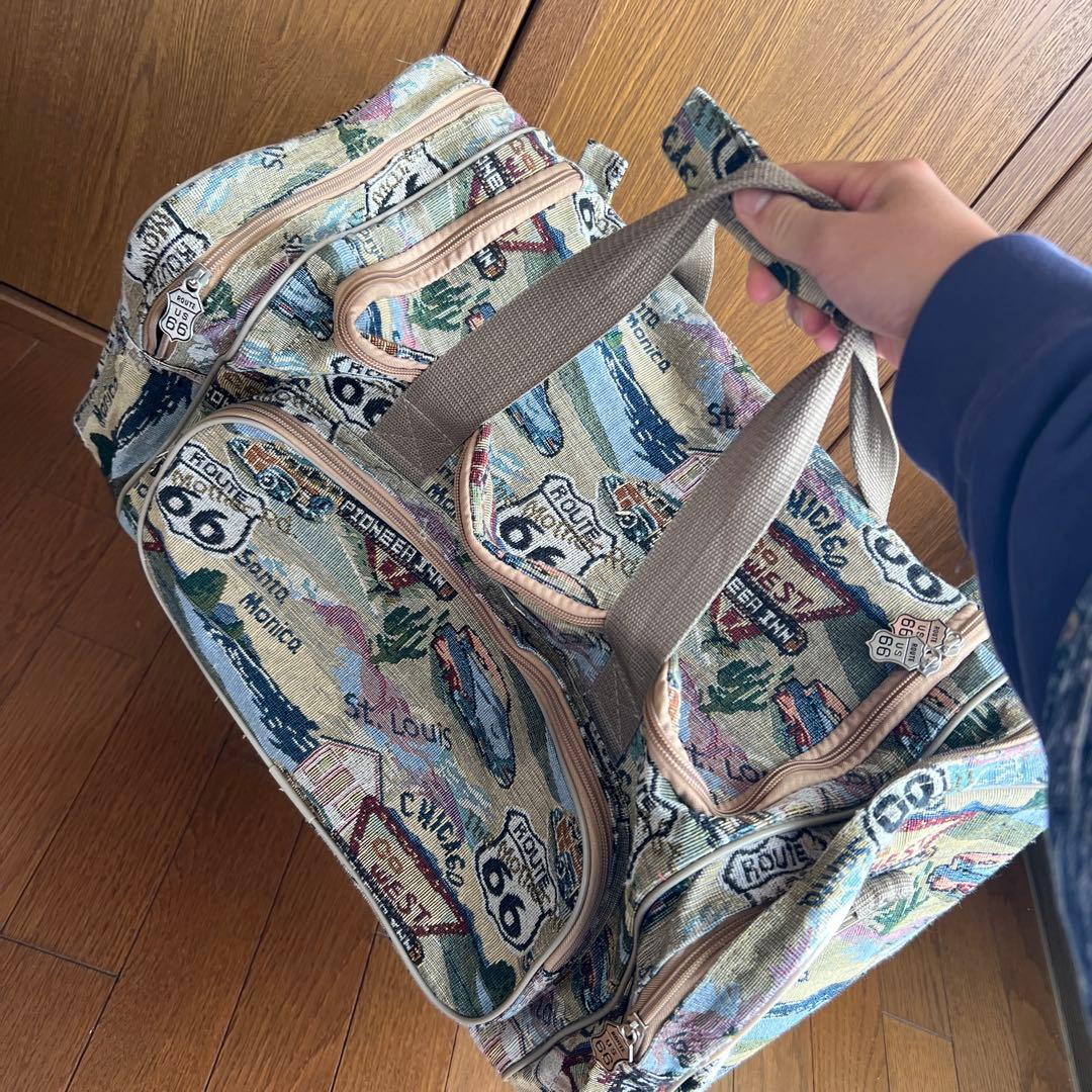 【珍品】ROUTE66 ルート66デザイン ボストンバッグ 大容量 おしゃれ