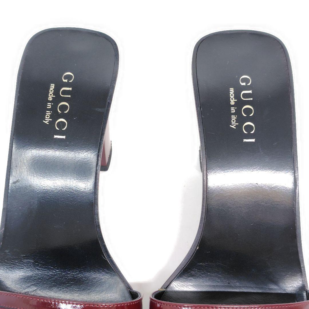 ★美品★GUCCI グッチ ヒールサンダル 25cm ミュール 8B チャンキー