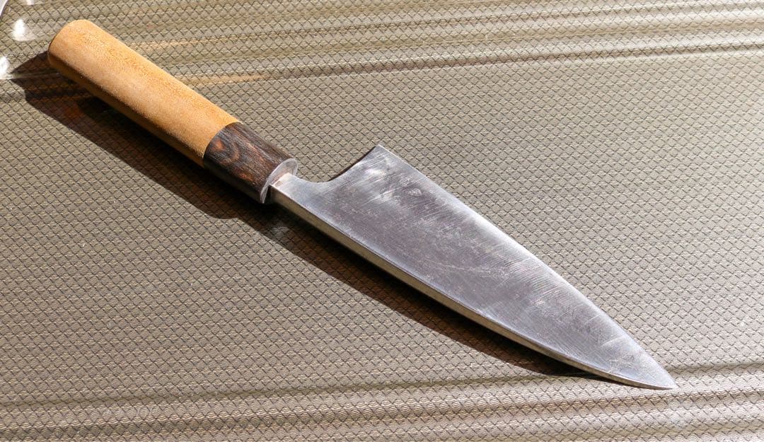 有次 出刃包丁 約15,5cm 木柄 水牛口