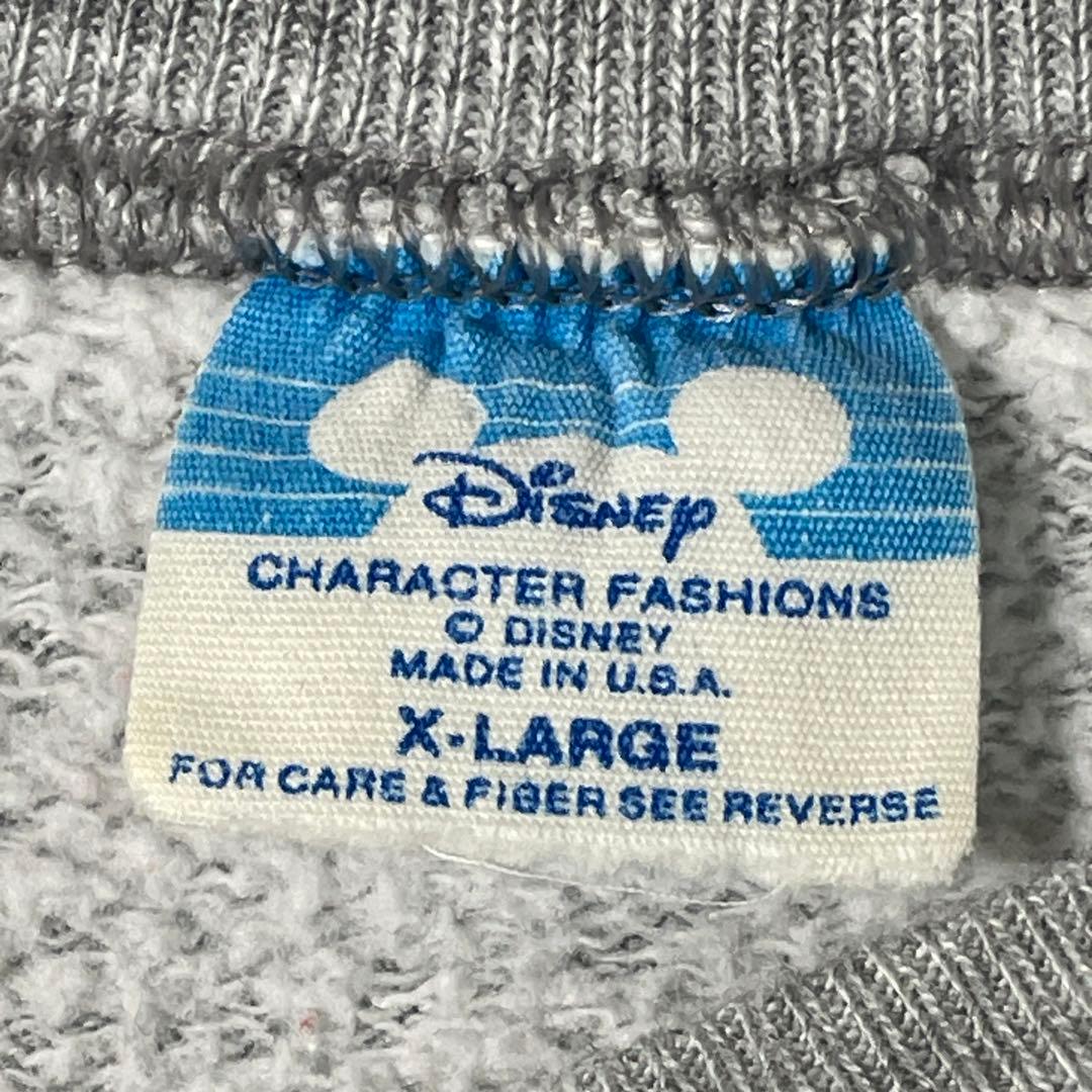 80s Disney ミッキー スウェット USA製 XL相当 短丈ヴィンテージ