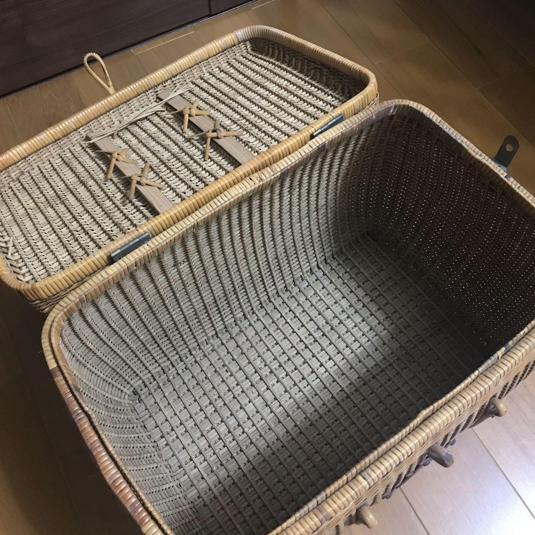 大正かご ピクニックバスケット 煎茶籠 カゴ レトロ 古道具 アンティーク