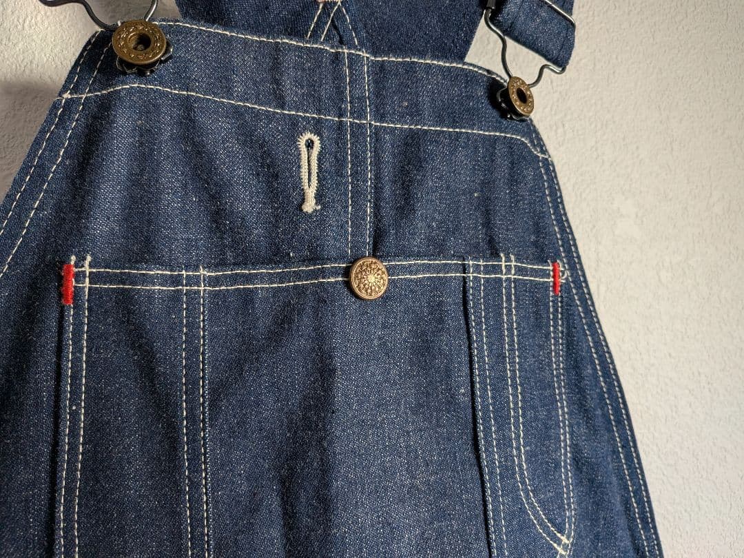 60s　70s　ヴィンテージ　デニム　オーバーオール　ミントコンディション　真紺