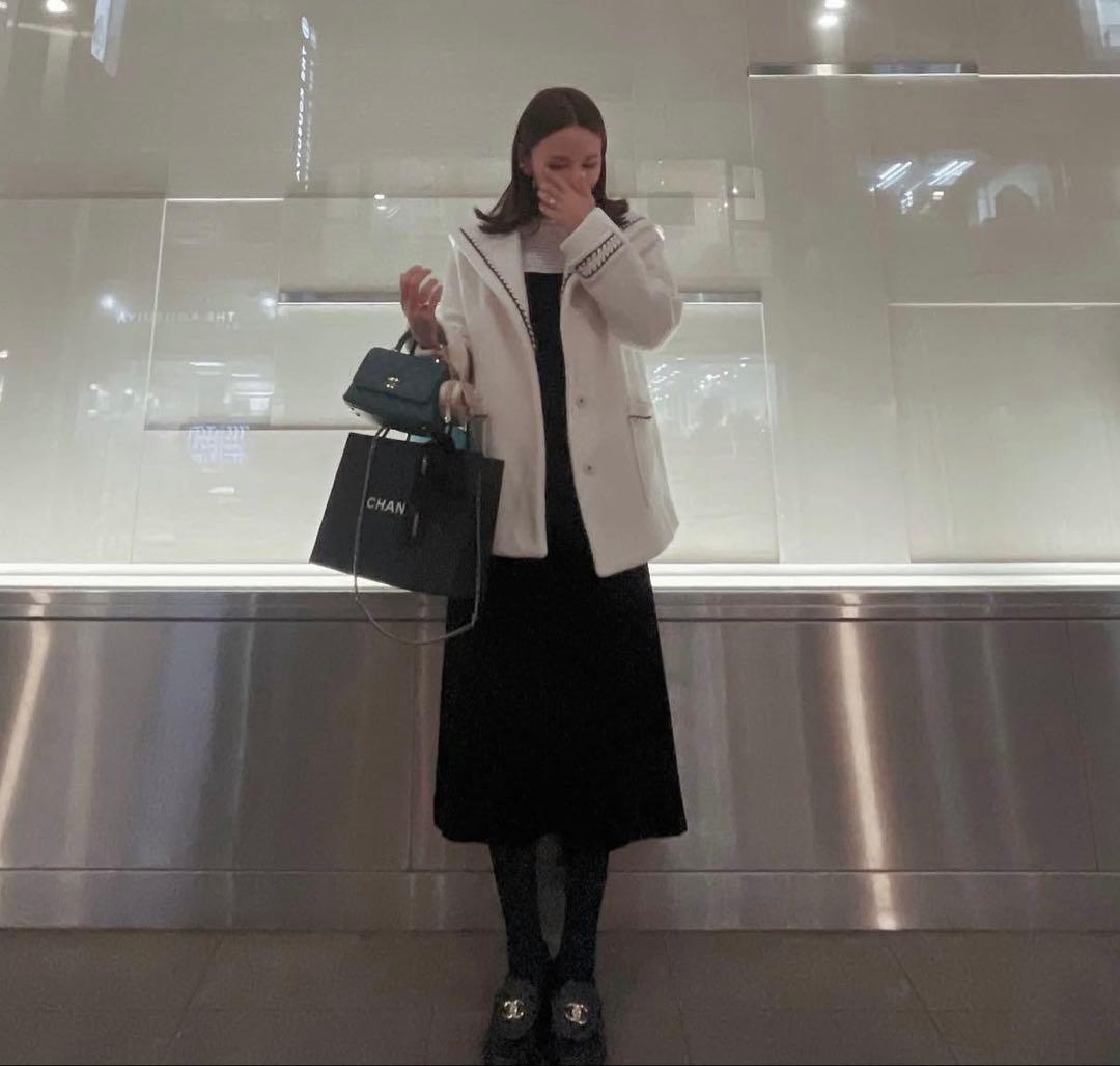 HIAND コート　セーラー襟コート　ホワイト