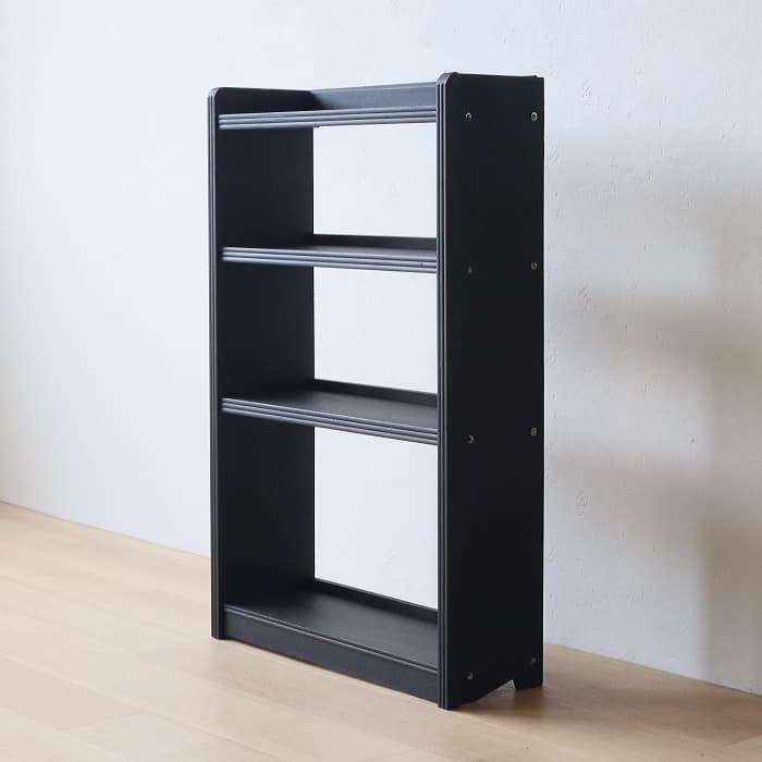 アンティーク ブラック 本棚 書棚 無垢材 収納棚 古家具 昭和レトロ