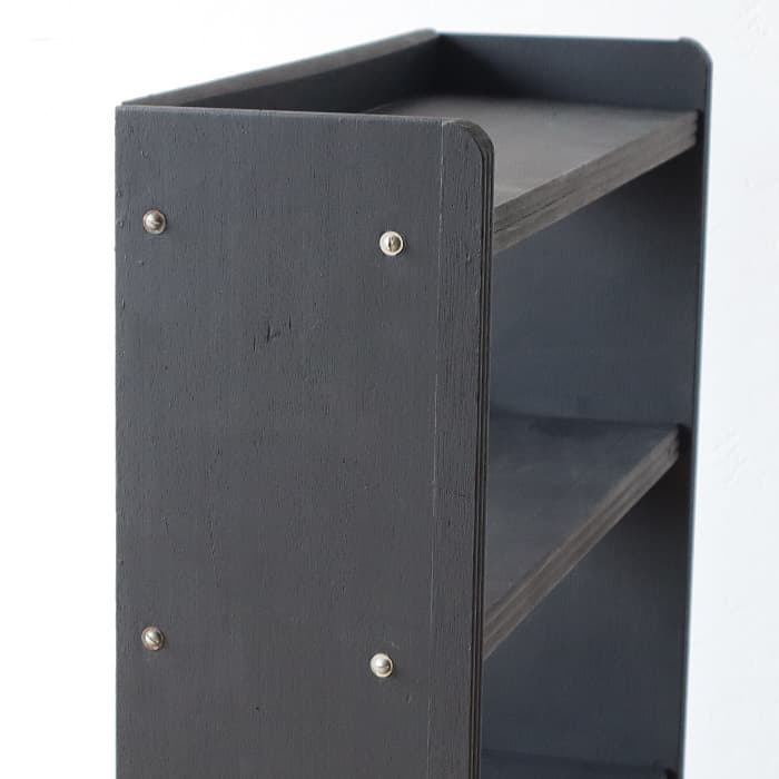 アンティーク ブラック 本棚 書棚 無垢材 収納棚 古家具 昭和レトロ