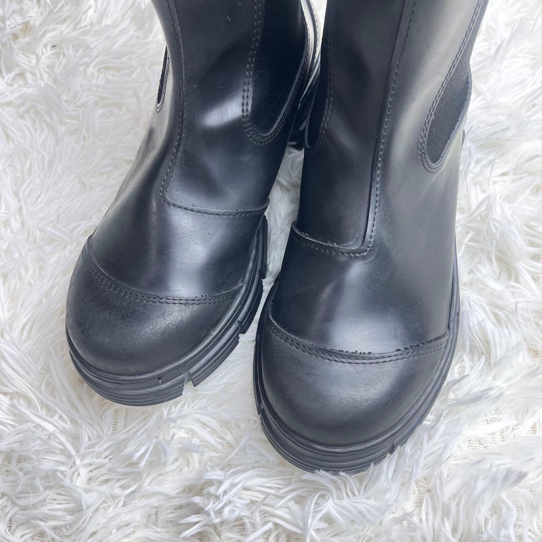 GANNI ガニー リサイクルラバー サイドゴアブーツ ブラック 24cm