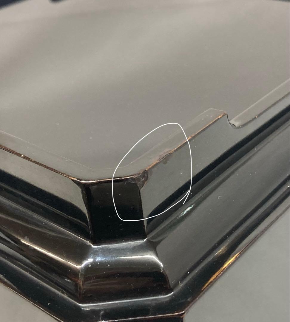 B551b「真塗 四方形菓子器」中村宗哲作　共箱　茶道具　千家十職　黒漆塗