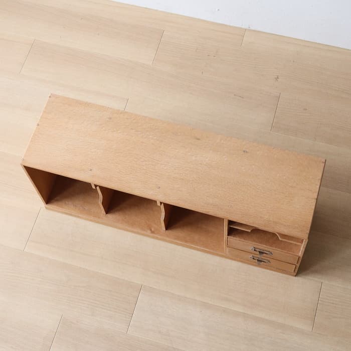 アンティーク 本棚 書棚 無塗装 ナラ材 古家具 昭和レトロ