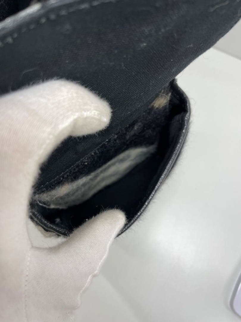 BURBERRY ブラック チェック柄 ハンドバッグ