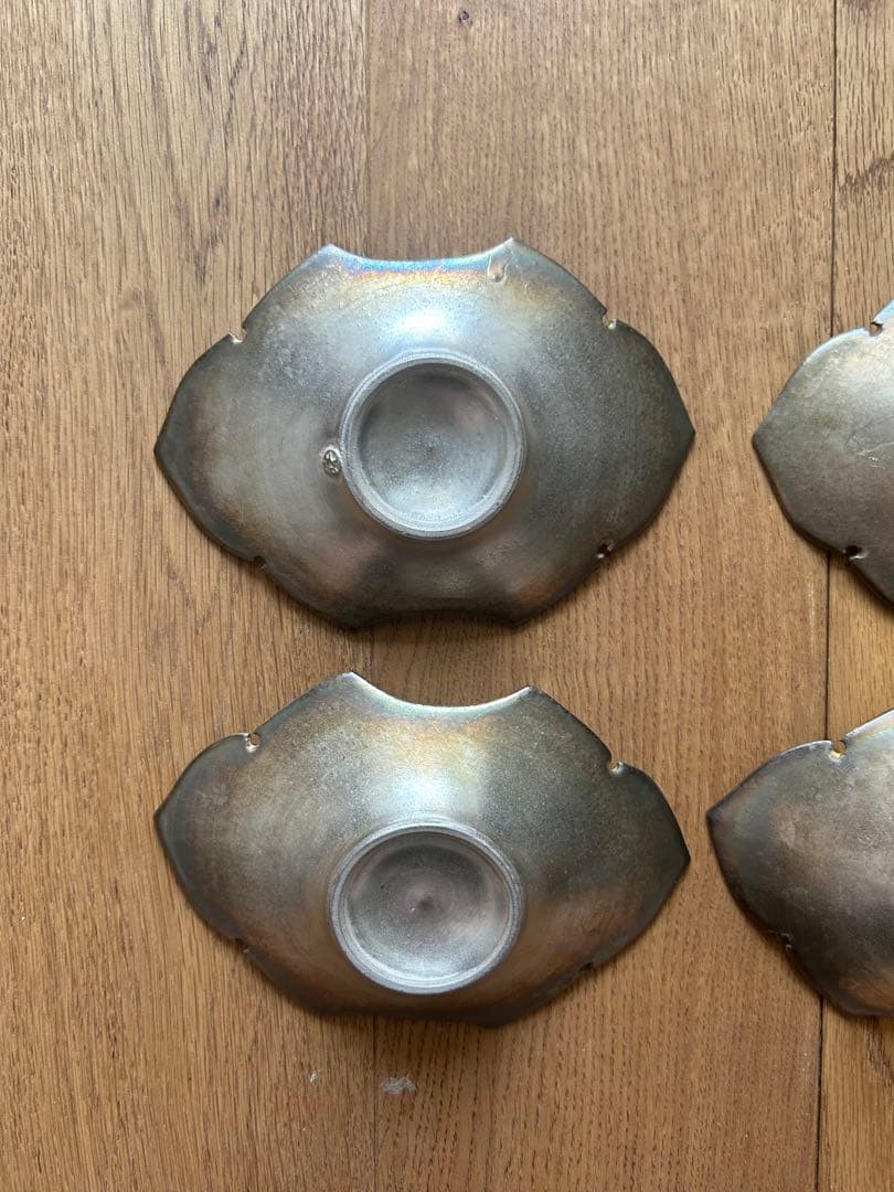 木下和美さん　陶器　金色の小皿4枚セット