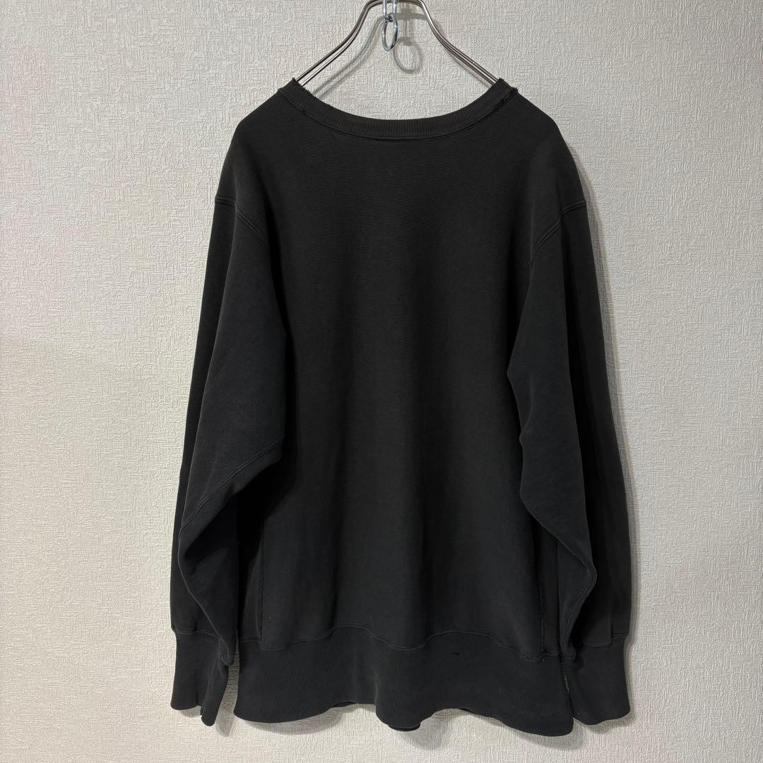 90s 刺繍タグ リバースウィーブ チャンピオン 無地 目無し ブラック 黒 L