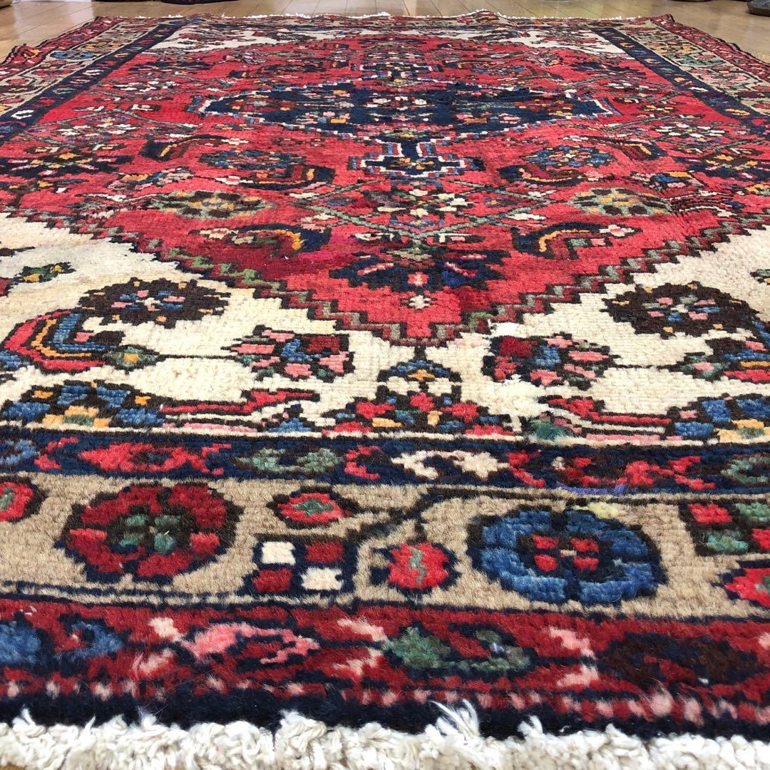 ペルシャ絨毯 ヴィンテージラグ 192×122cm 手織り オールドpersia