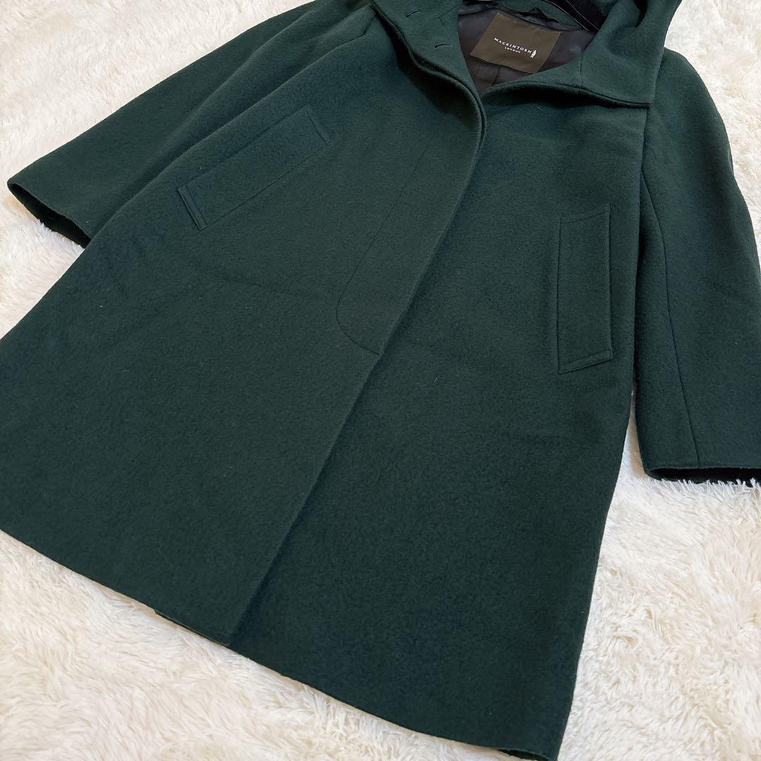 希少カラー☆マッキントッシュロンドン フーデッドコート イタリア生地 ウール