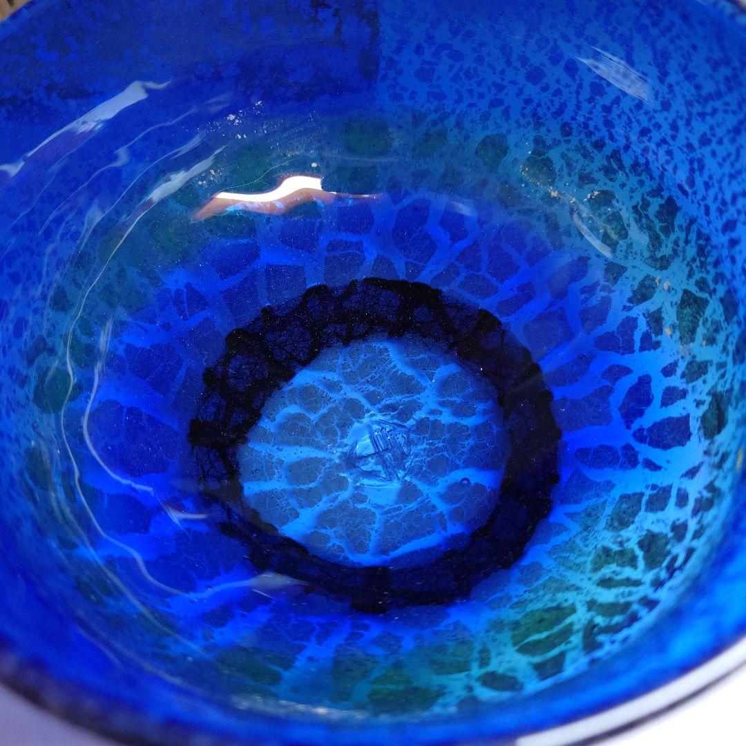 稲嶺盛吉　琉球ガラス　抹茶碗　共箱