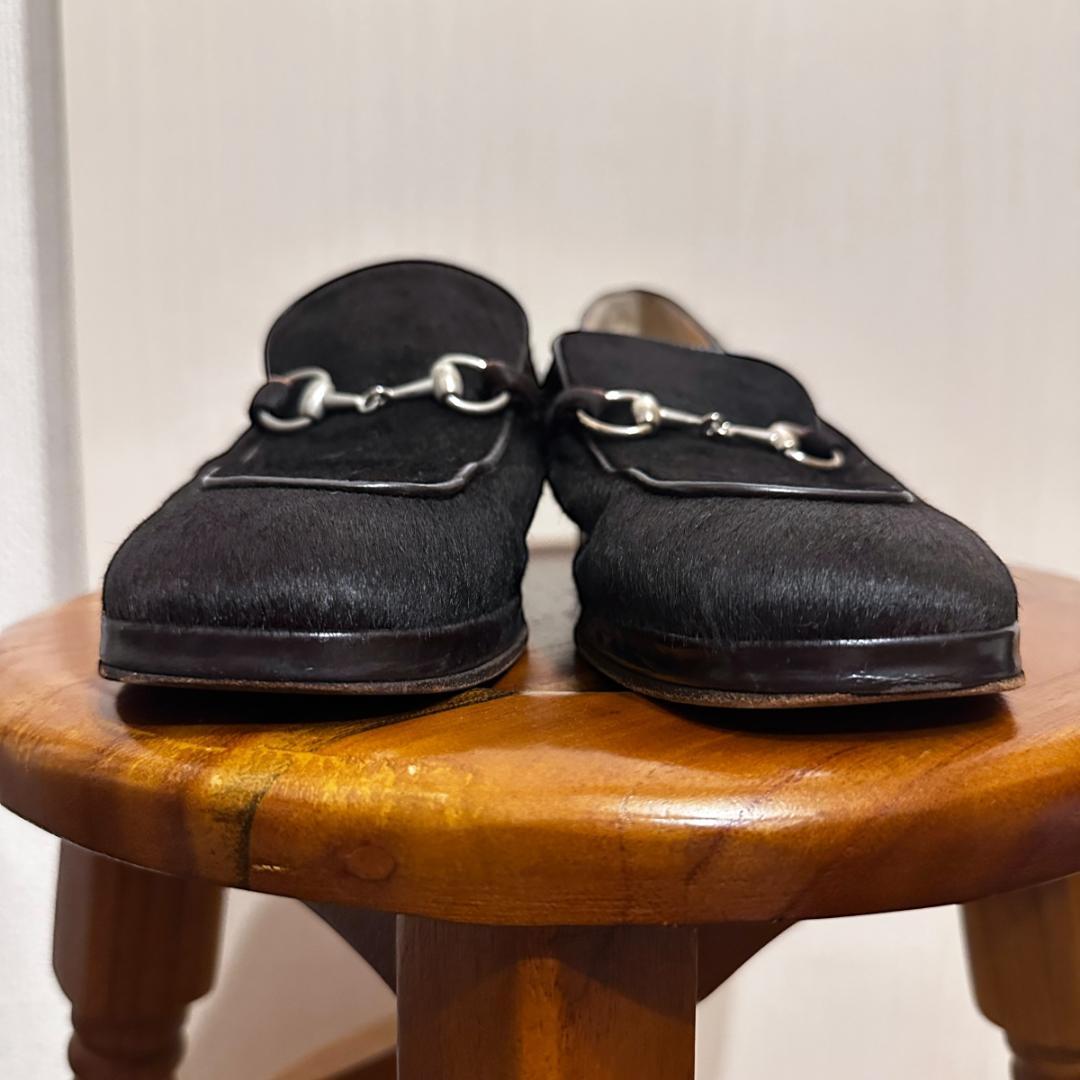 【GUCCI】ハラコ ローファー ブラウン サイズ6 / sh151