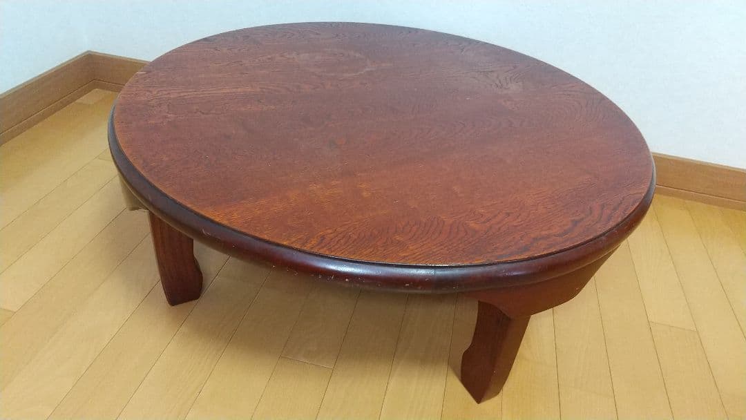 大型 天然木 丸型 和風 木目調 ちゃぶ台 折りたたみ 円卓 丸テーブル