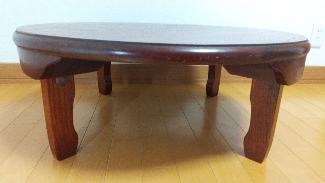 大型 天然木 丸型 和風 木目調 ちゃぶ台 折りたたみ 円卓 丸テーブル