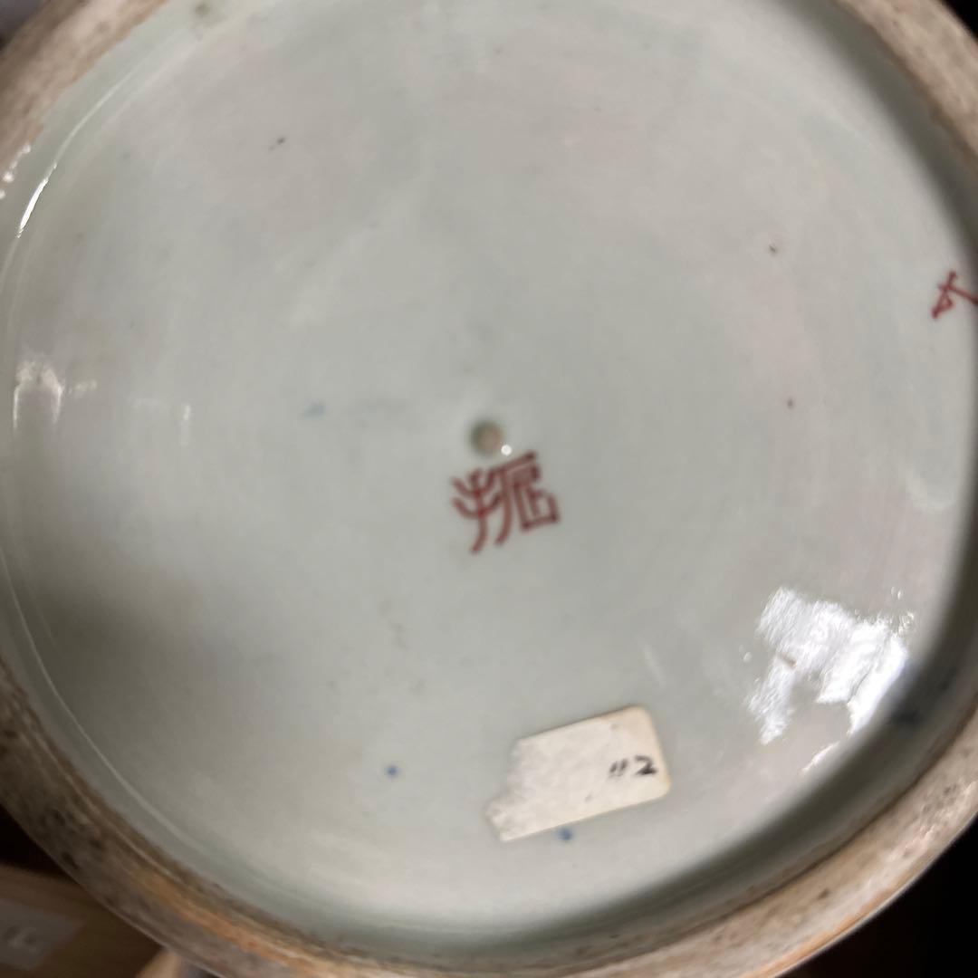 献上手、在名、特大、50センチ、古伊万里、金彩花鳥、人物、図、大花瓶。