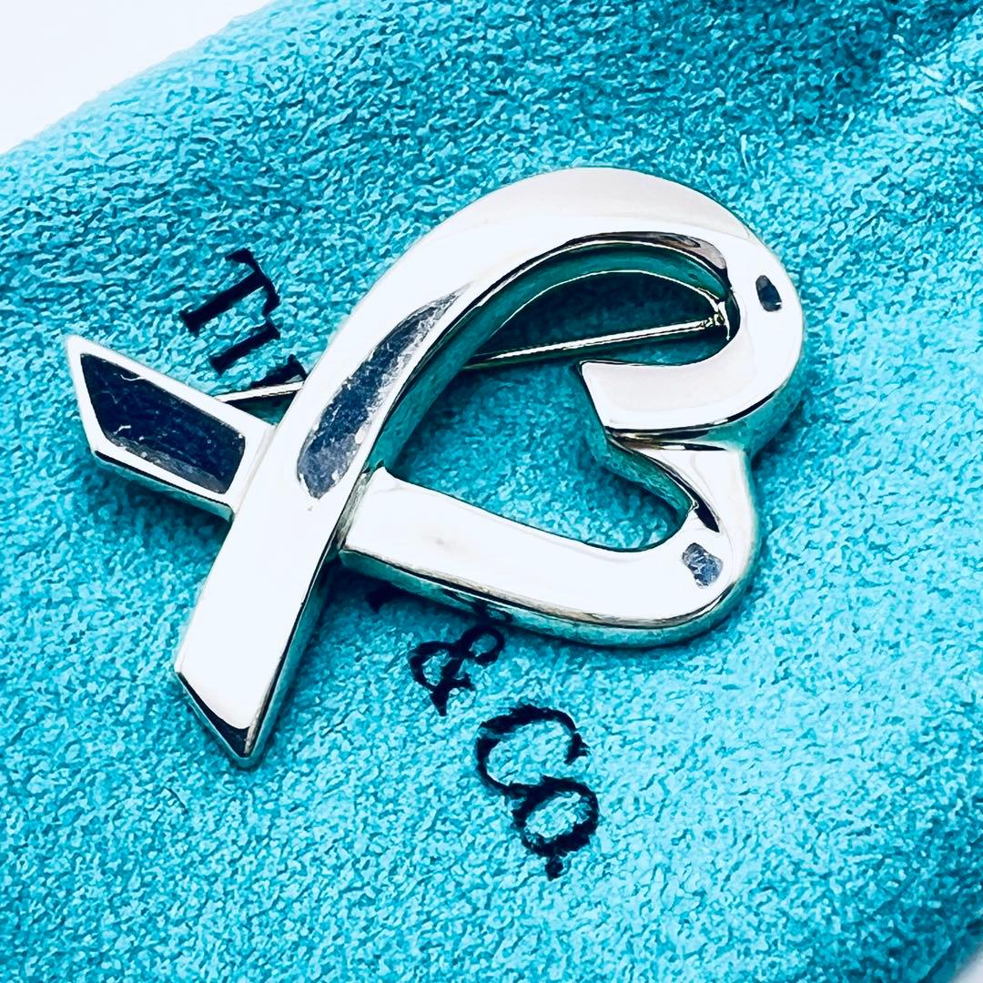 美品✨ティファニー　ラビングハート　パロマピカソ　シルバー　ピンブローチ