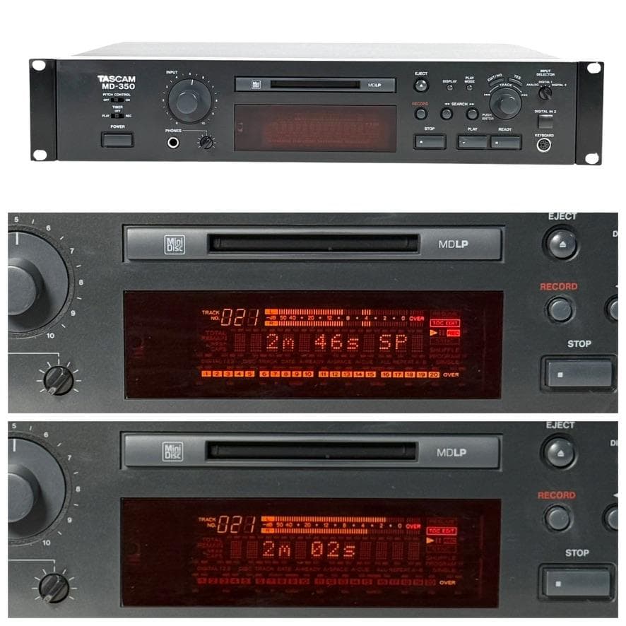 ◆優良動作品・録音動作確認済◆TASCAM MDレコーダー 業務用 MD-350