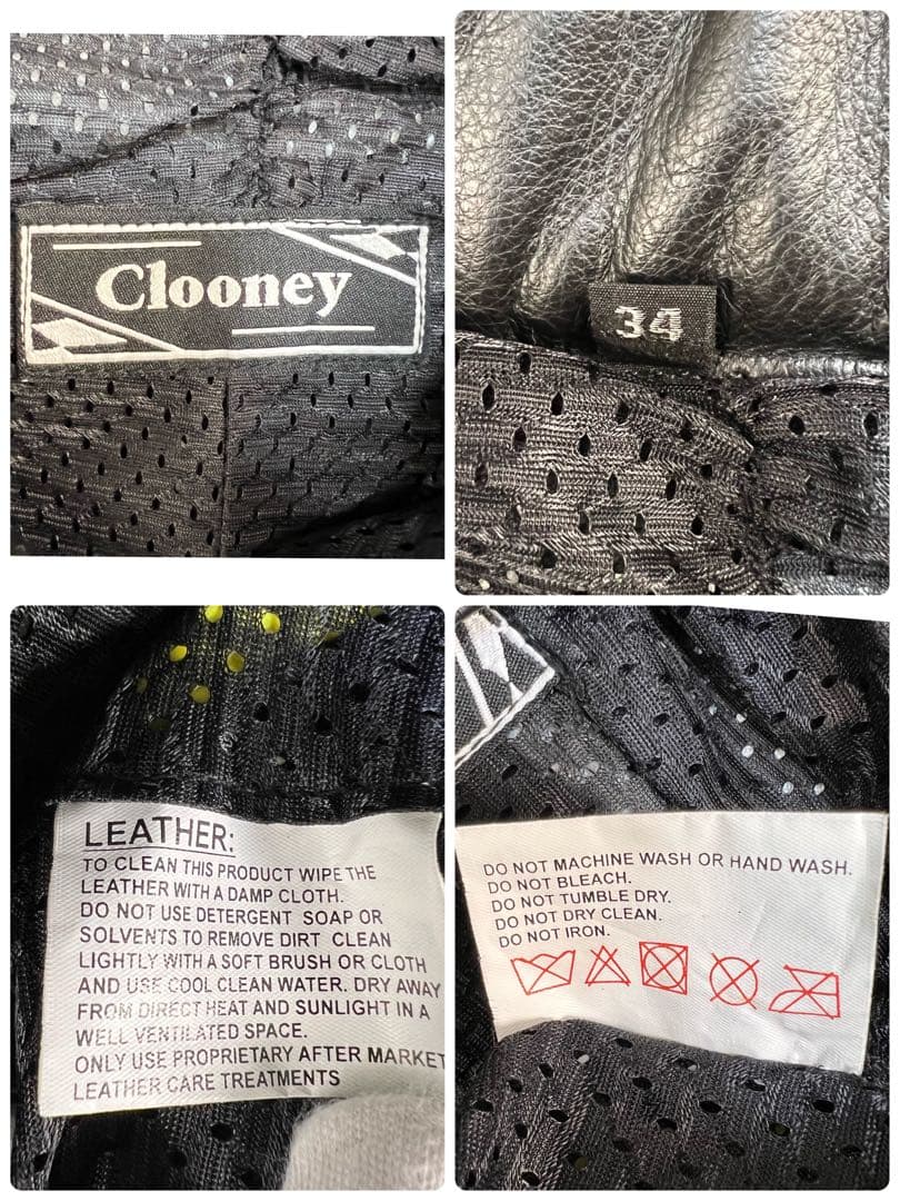 極美品 Clooney バイク系 バイカー ライダースパンツ 黒 ブラック 34