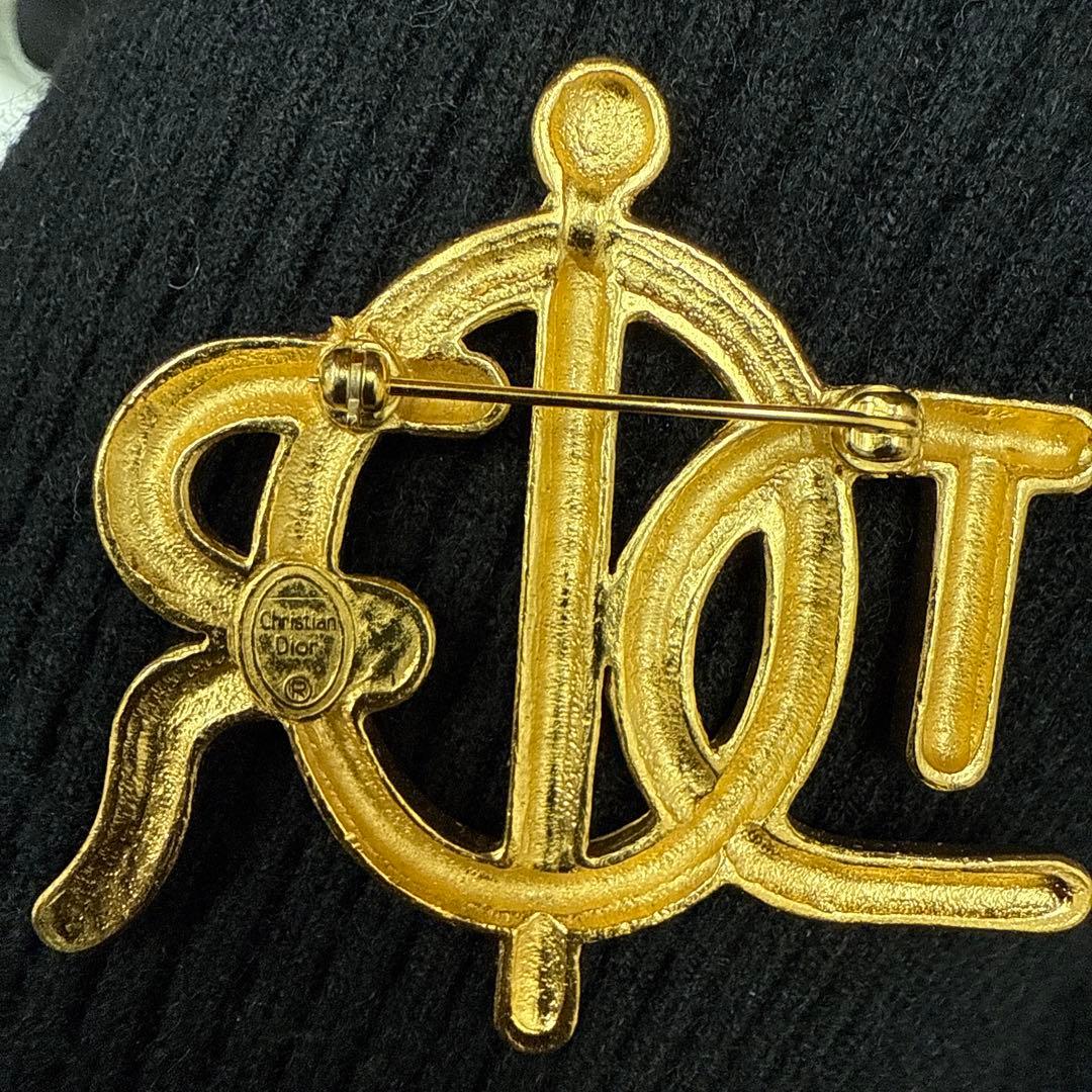 希少 極美品 Christian Dior クリスチャンディオール ブローチ 金
