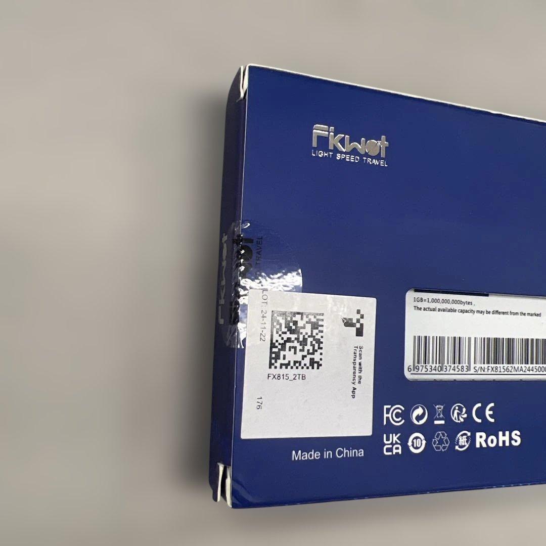 510600 新品未開封　Fikwot FX815 SSD 2TB 2.5インチ