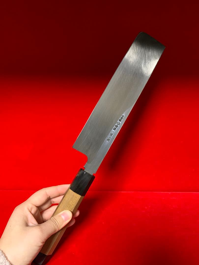 NO.01229 包丁　鍔屋　薄刃　出雲玉鋼　箱付　未使用品