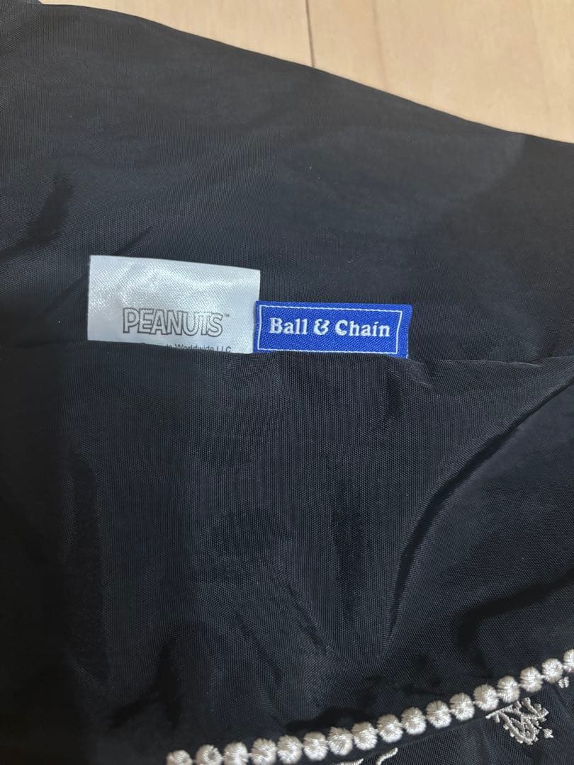 ボールアンドチェーン　スヌーピー　 バンダナ柄　Mサイズ　黒