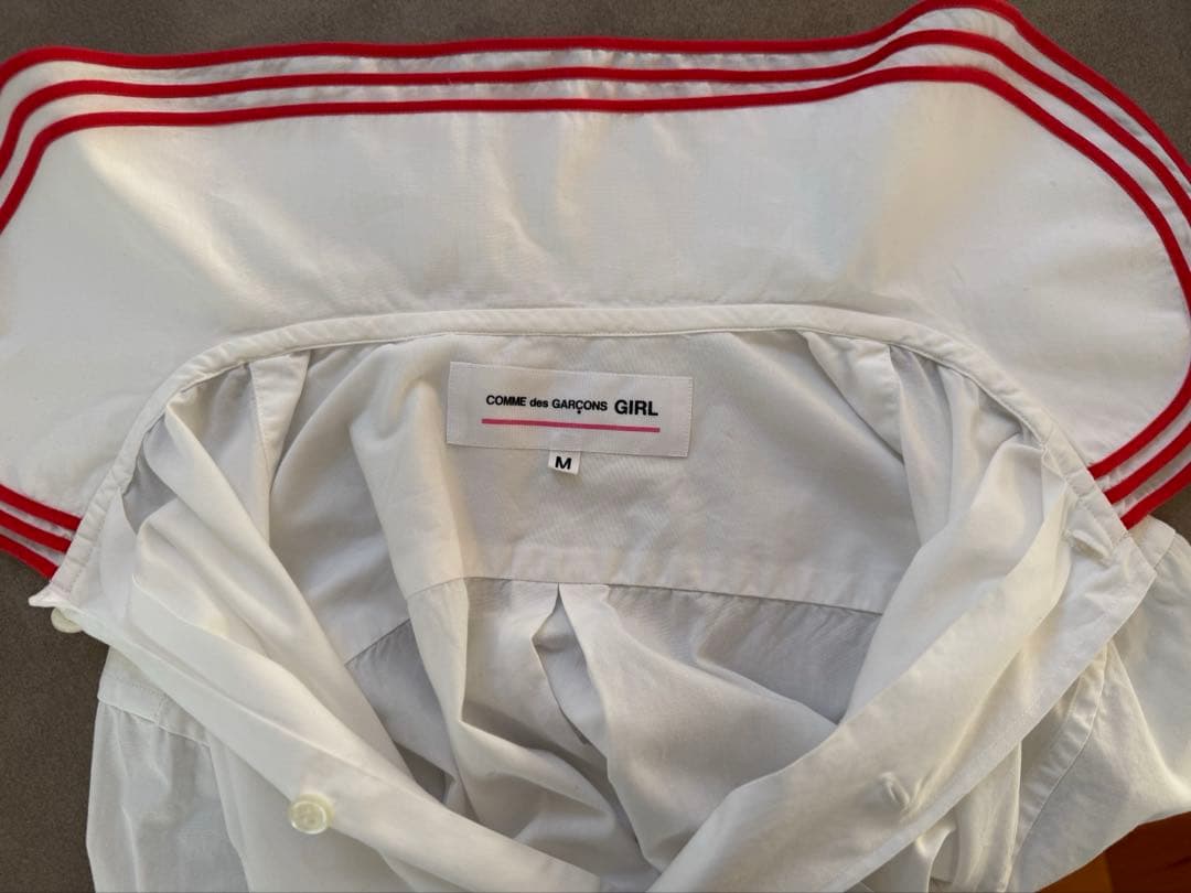 COMME des GARÇONS GIRL パイピング 赤 ブラウスM