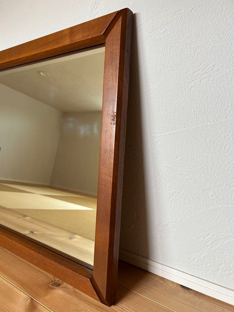 1950年代 ヨーロッパ アンティーク 姿見 木製 スタンドミラー 長方形