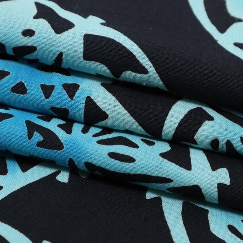 《cat★浴衣『三勝染』アラベスク幾何学模様◆黒×ブルー◆UB5-2》