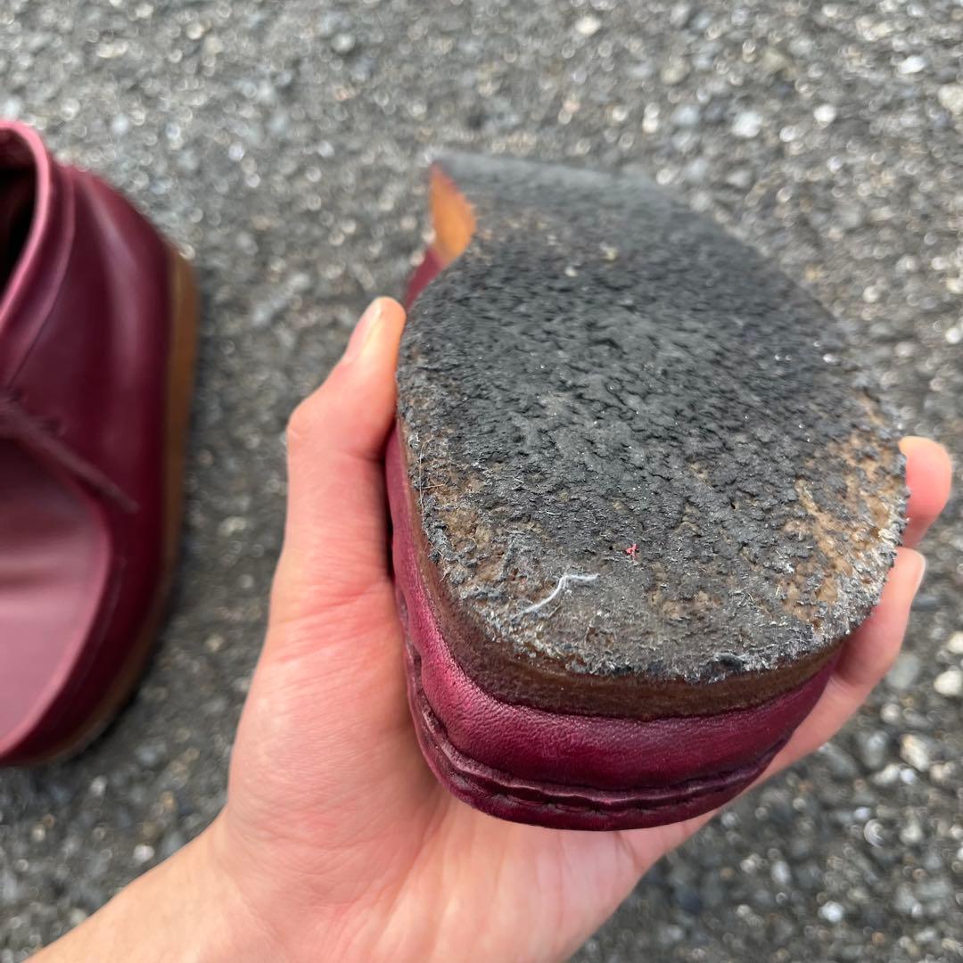 靴 clarks wallabee leather burgundy 26.5