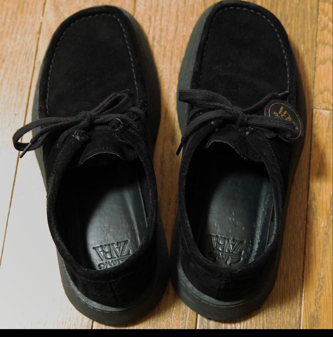 CLARKS X ZARA レザーシューズ ワラビー 41 26.5cm 黒