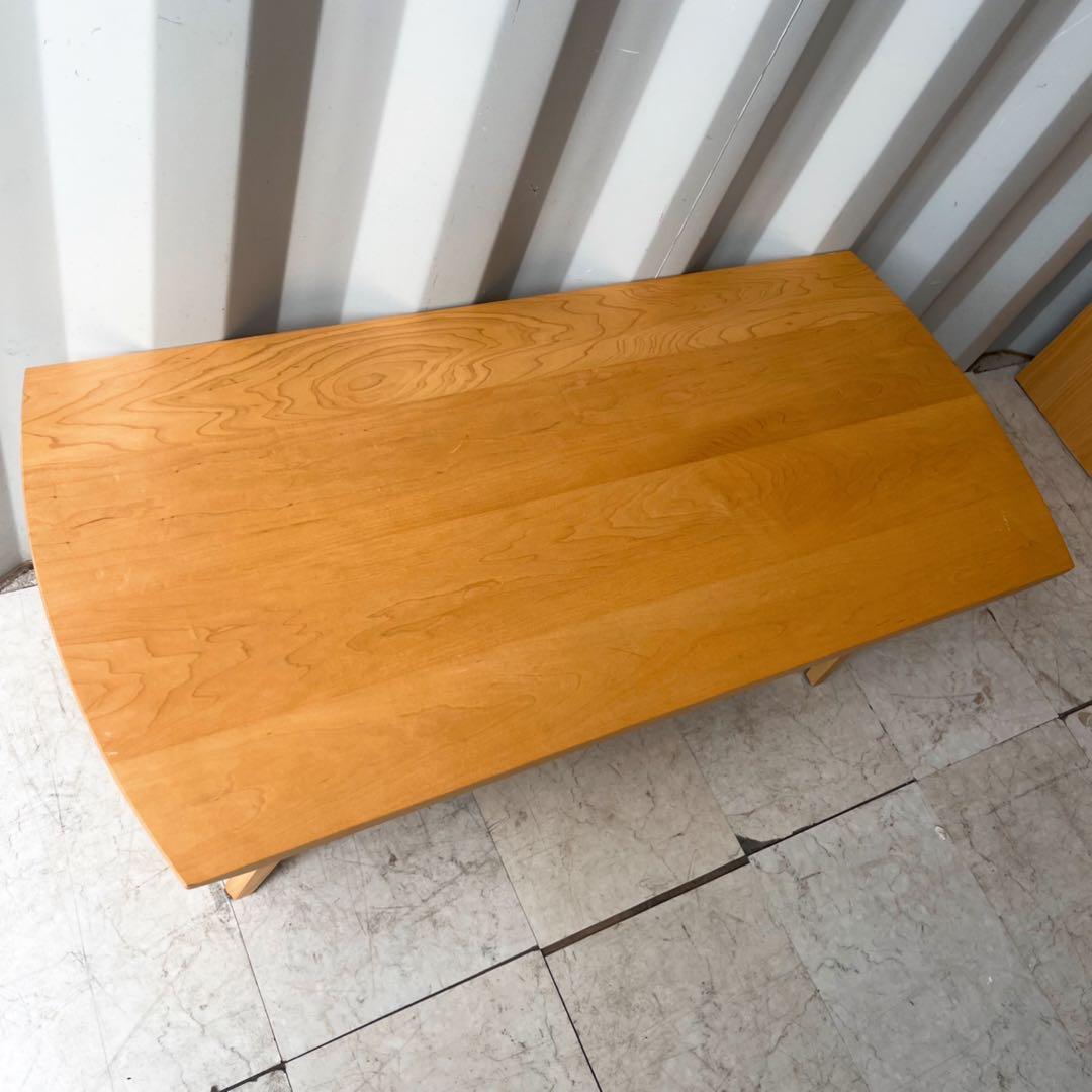 取付無料！イデー ARC アーク 北欧風天然木棚付きローテーブル✨