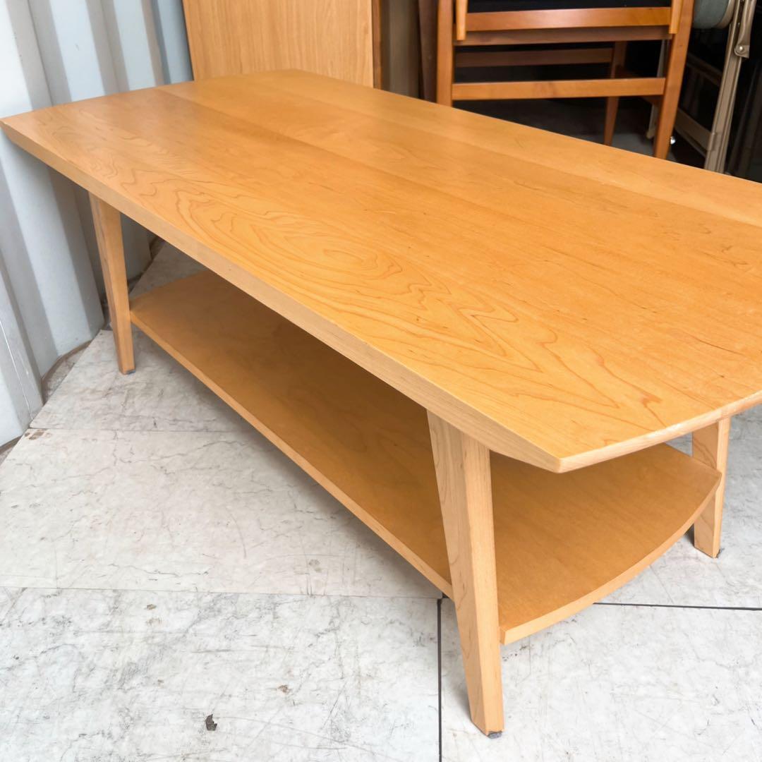 取付無料！イデー ARC アーク 北欧風天然木棚付きローテーブル✨