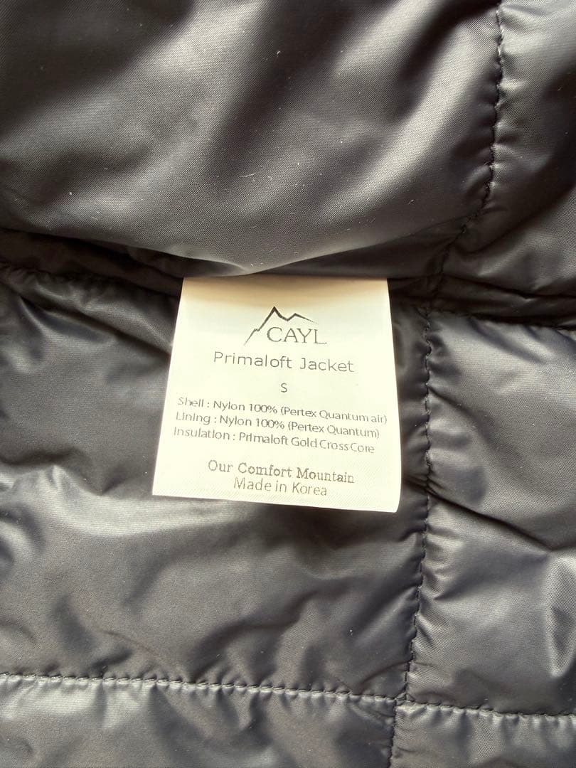 cayl primaloft jacket ブラック Sサイズ プリマロフト