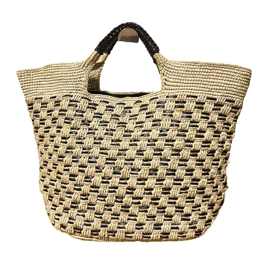 ヘレンカミンスキー　カゴバッグ　ラフィア　ハンドバッグ　ベージュ　A4 編み込み
