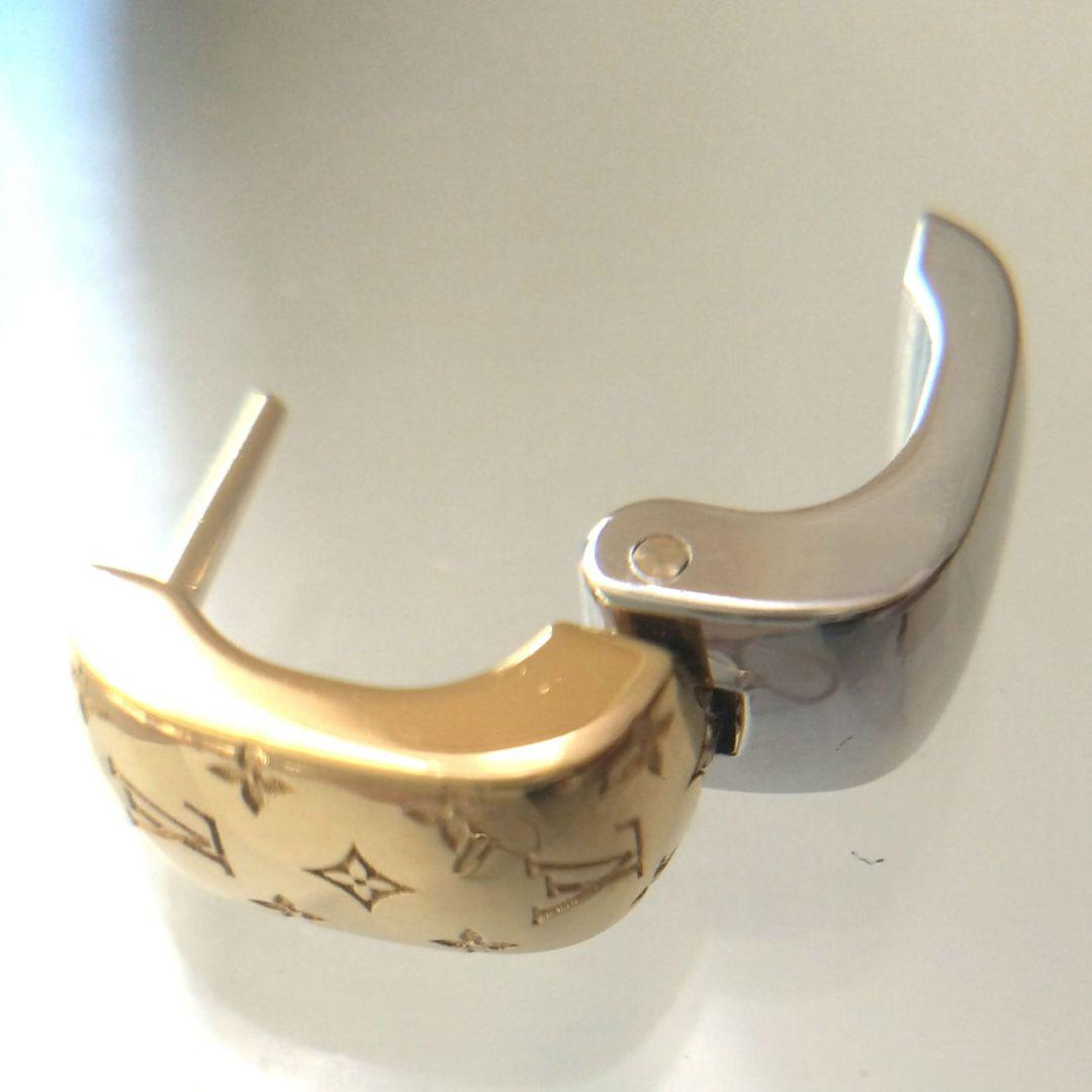 極美品LOUIS VUITTON ブックドレイユ ナノグラム フープピアス 片耳