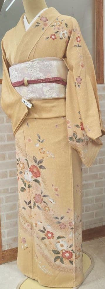 辻ケ花訪問着4点フルセット、 着物、袋帯、帯締め、帯揚げ