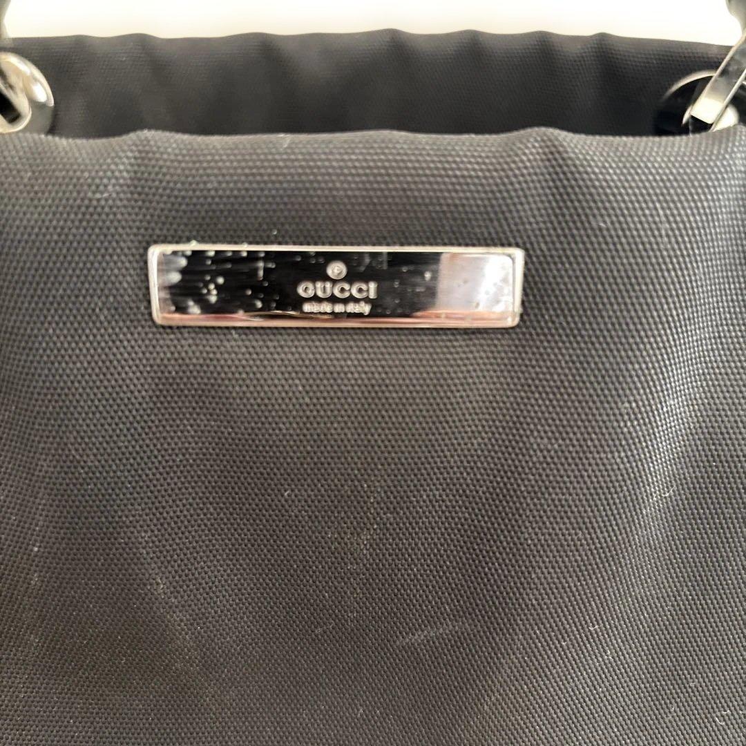 k*4様 GUCCI ブラック ハンドバッグ バンブーハンドル