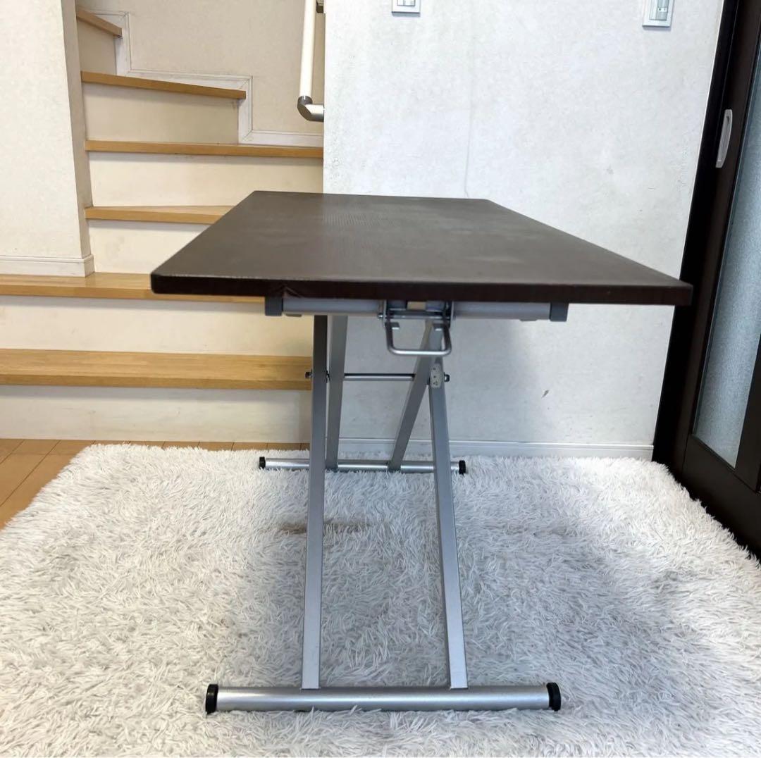 ニトリ 無段階 昇降テーブル テーブル幅120cm 高さ調節 机 昇降式