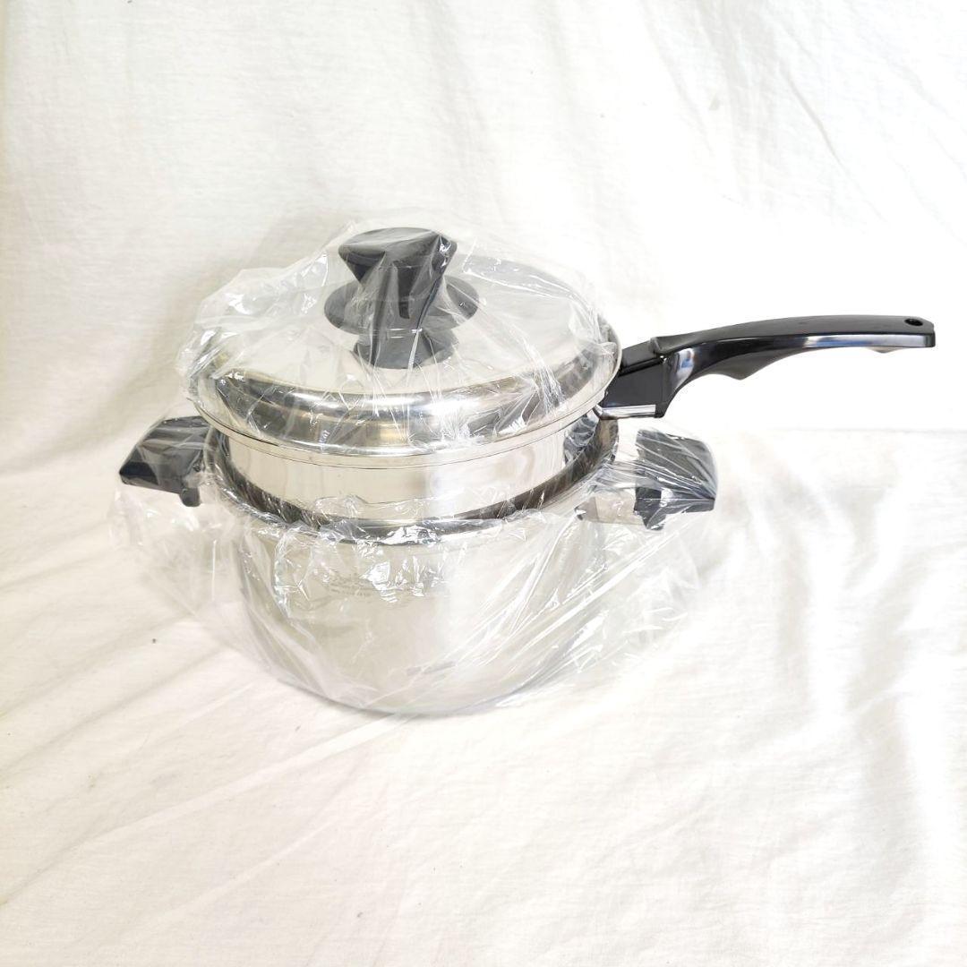 専用新品 IH対応　ロイヤルクイーン 4QT　蓋付き　スチーマー付き@