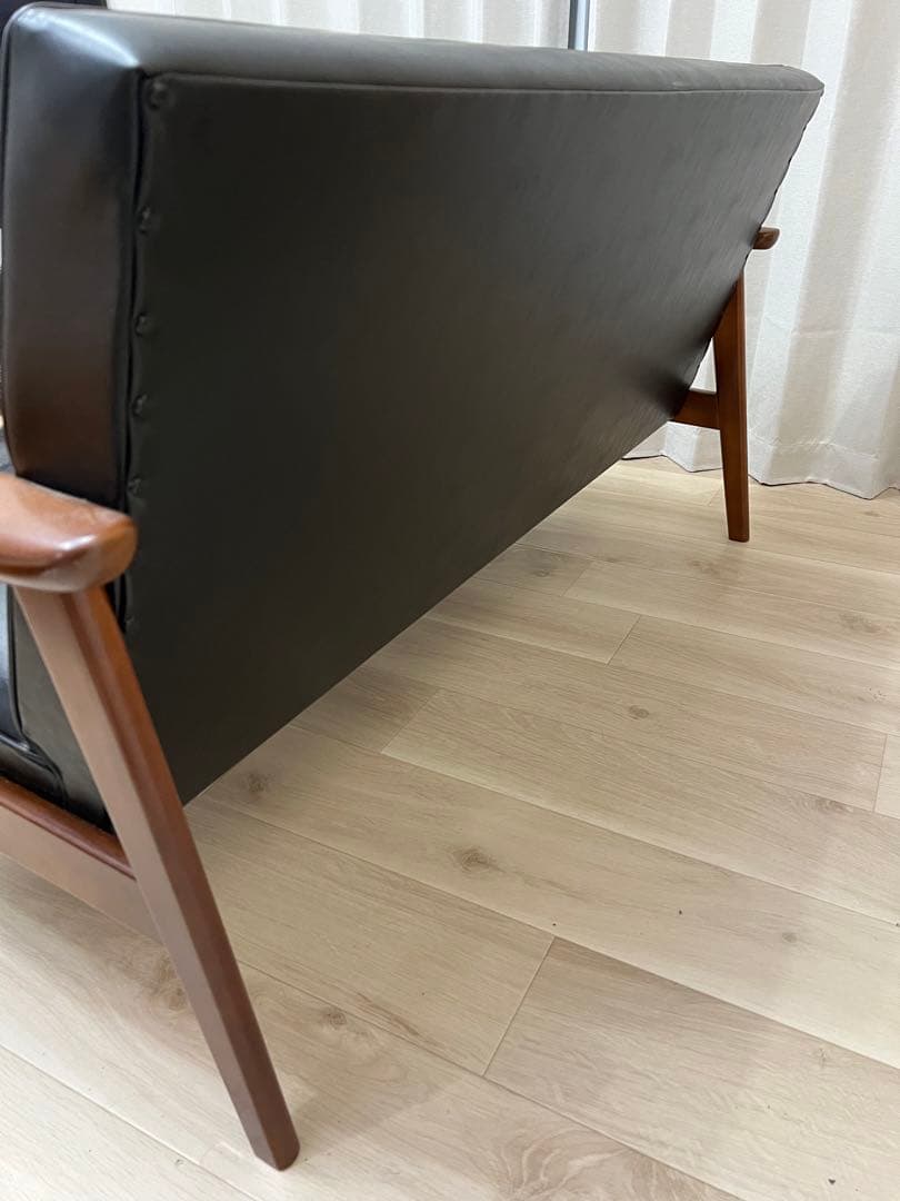 カリモク60 kチェア 2シーター　ブラック