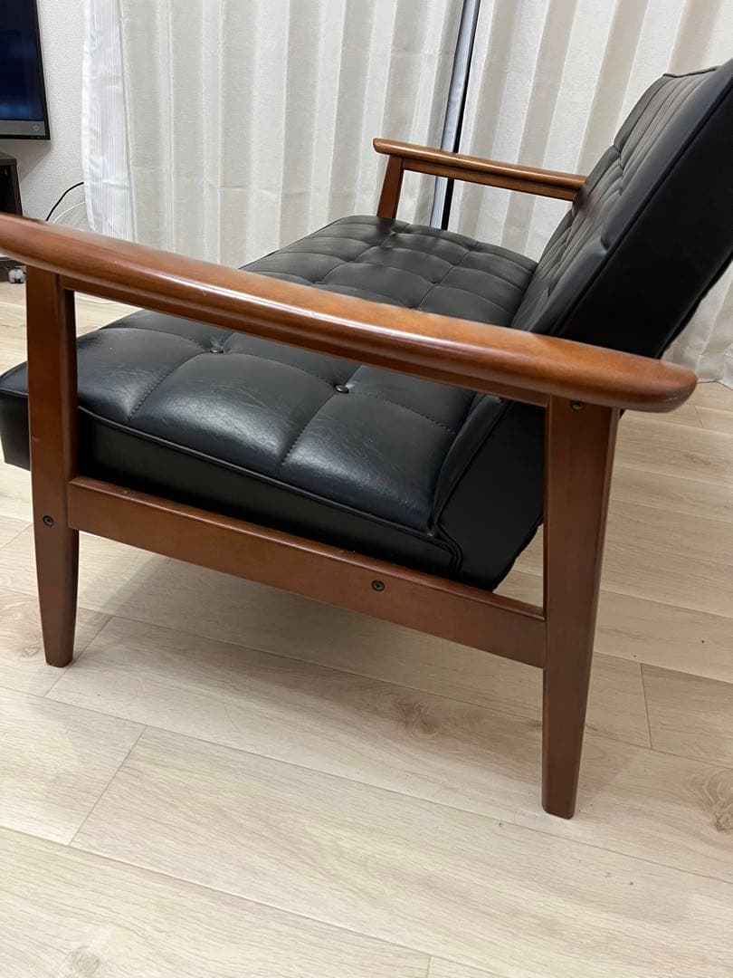 カリモク60 kチェア 2シーター　ブラック