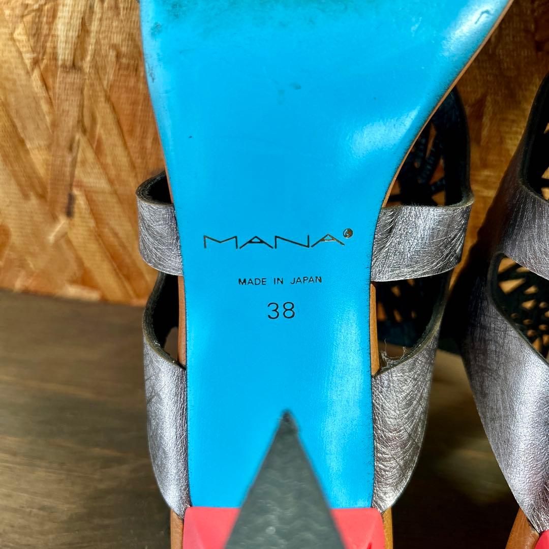 ち*こ様 【売り切り】MANA レザーカットミュール 38(24.0cm)